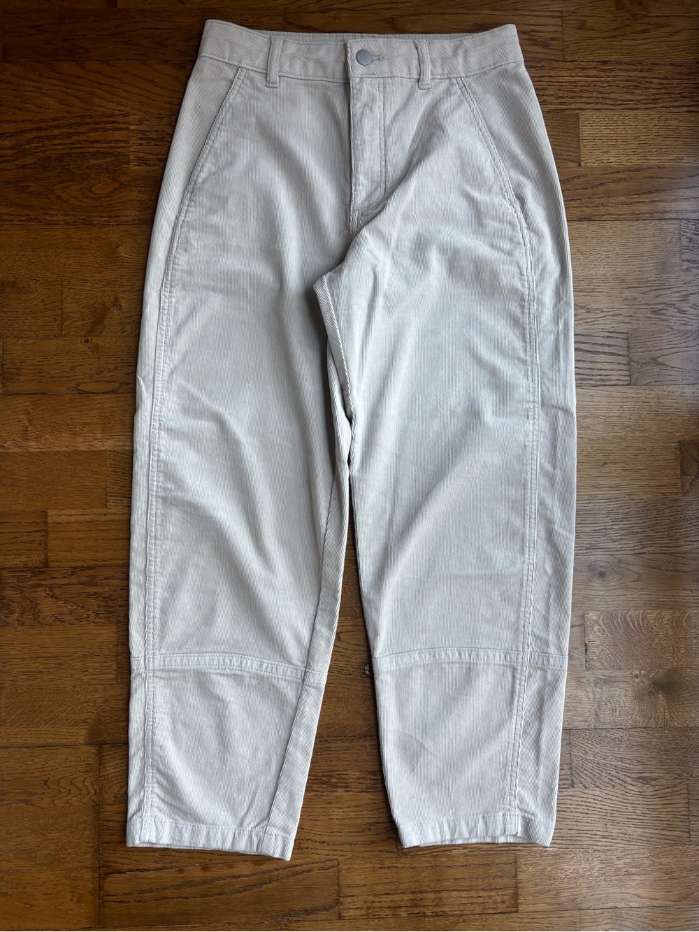 Everlane The Utility Barrel Pant in Cream Corduroy